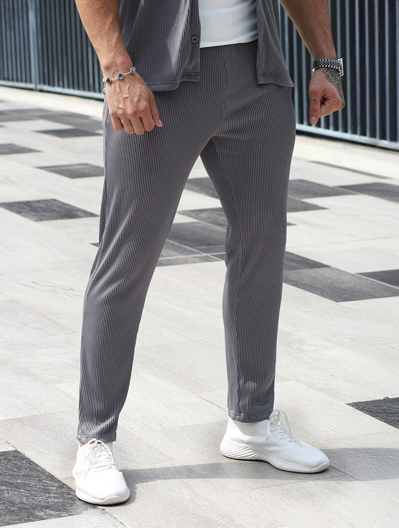 Pantalones Bailey Ribbed Gris
