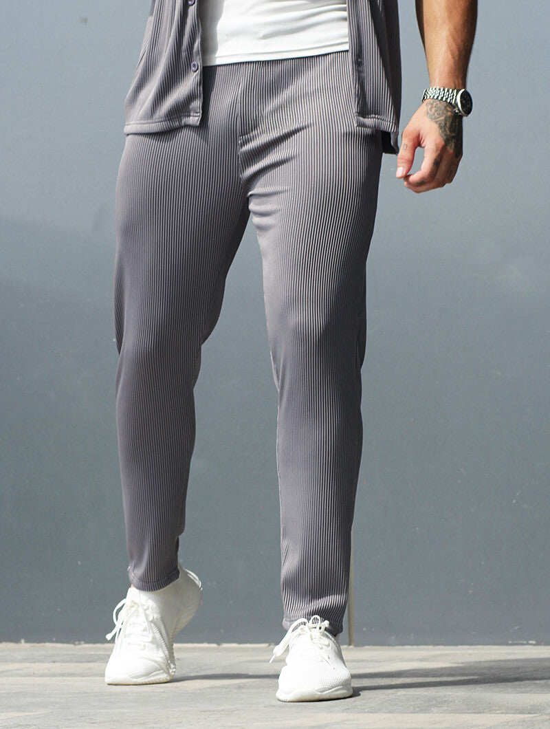 Pantalones Bailey Ribbed Gris