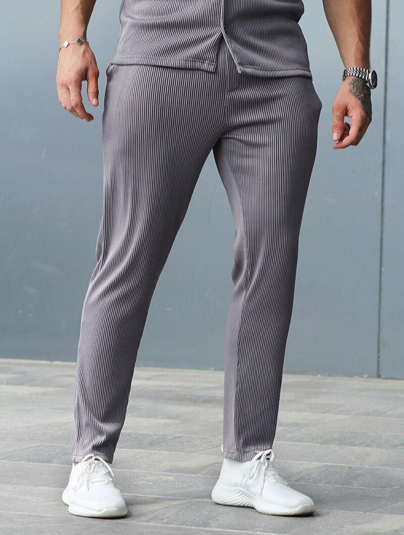 Pantalones Bailey Ribbed Gris
