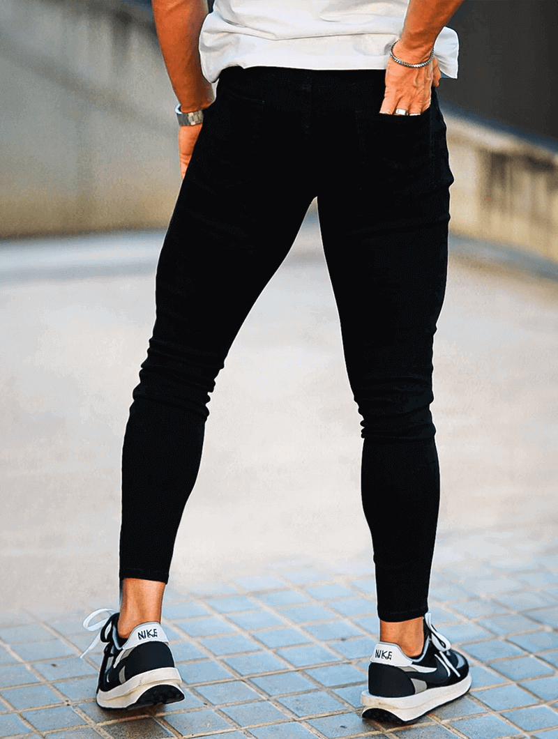 Pantalón Denim Jeans - Rajado negro