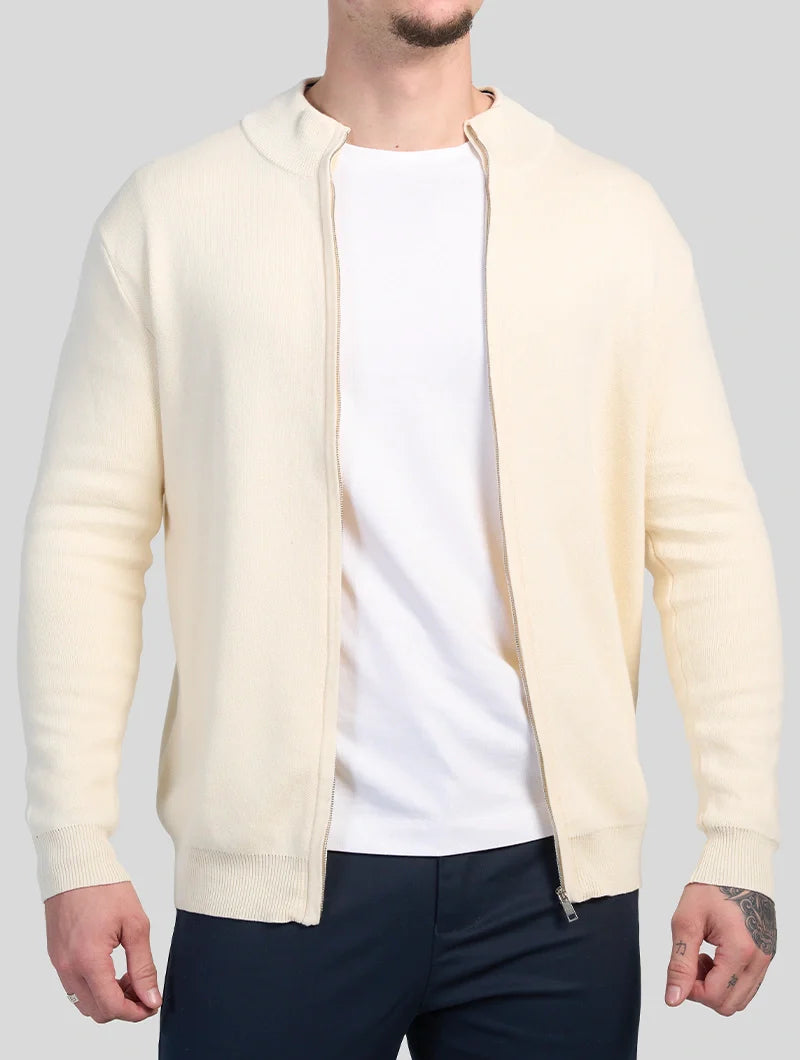 Apollo Zip Sweater - Beige