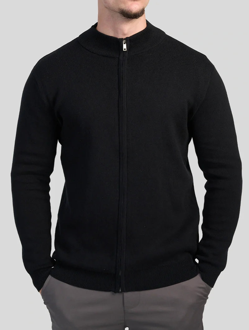 Apollo Zip Sweater - Black
