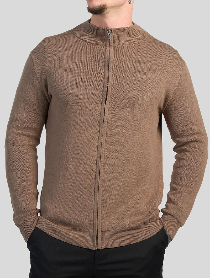 Apollo Zip Sweater - Brown