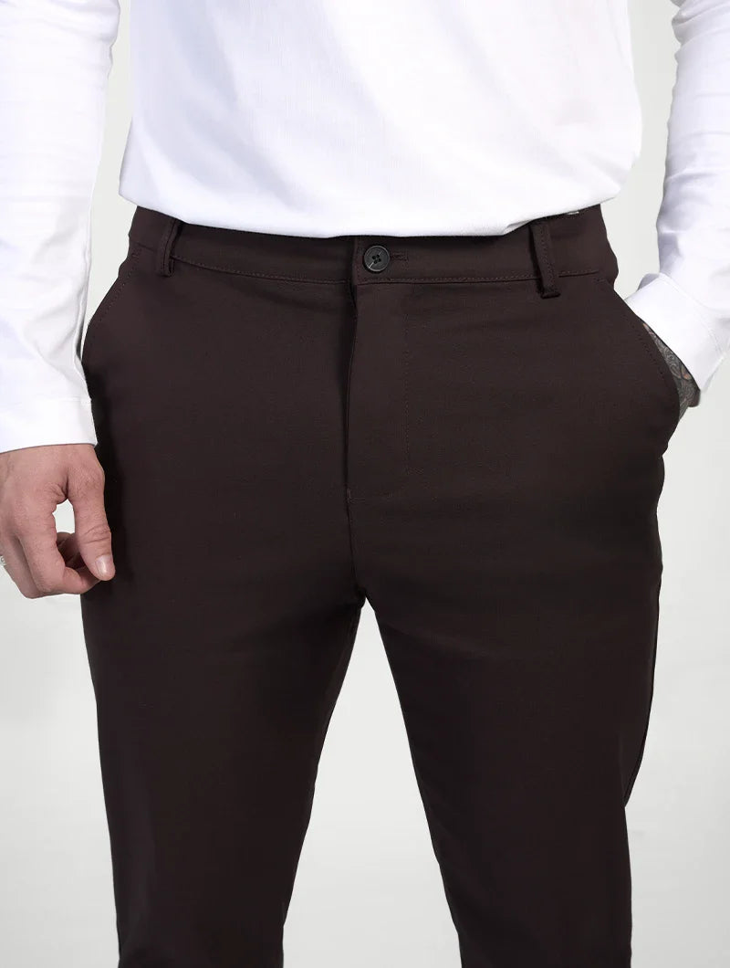 Astino Stretch Pants - Dark Brown