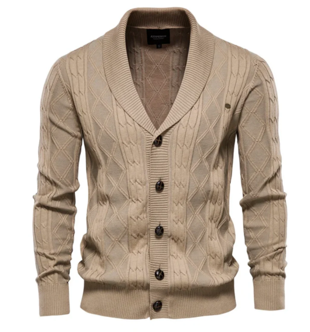 Cárdigan de lujo con botones para hombre