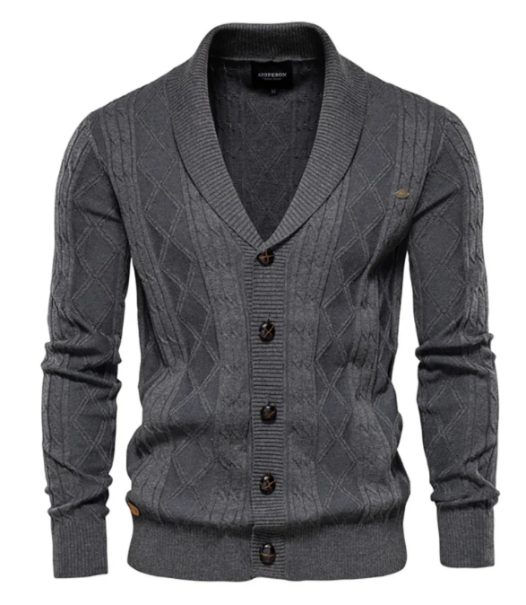 Cárdigan de lujo con botones para hombre