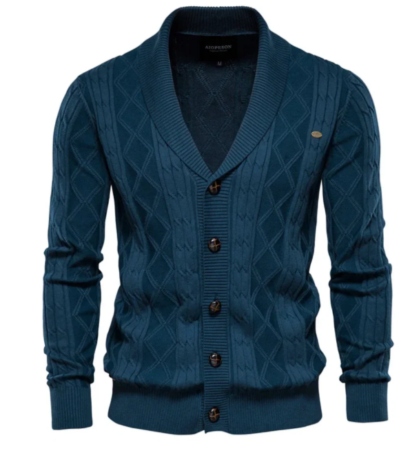 Cárdigan de lujo con botones para hombre