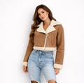 Chaqueta café polar invierno