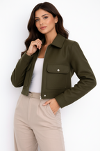 Chaqueta Cropped 'París' – Tacto Suave & Estilo Premium