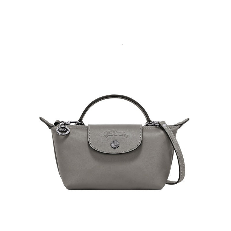 MINI CARTERA DE PIEL LONGCHAMT | GRIS