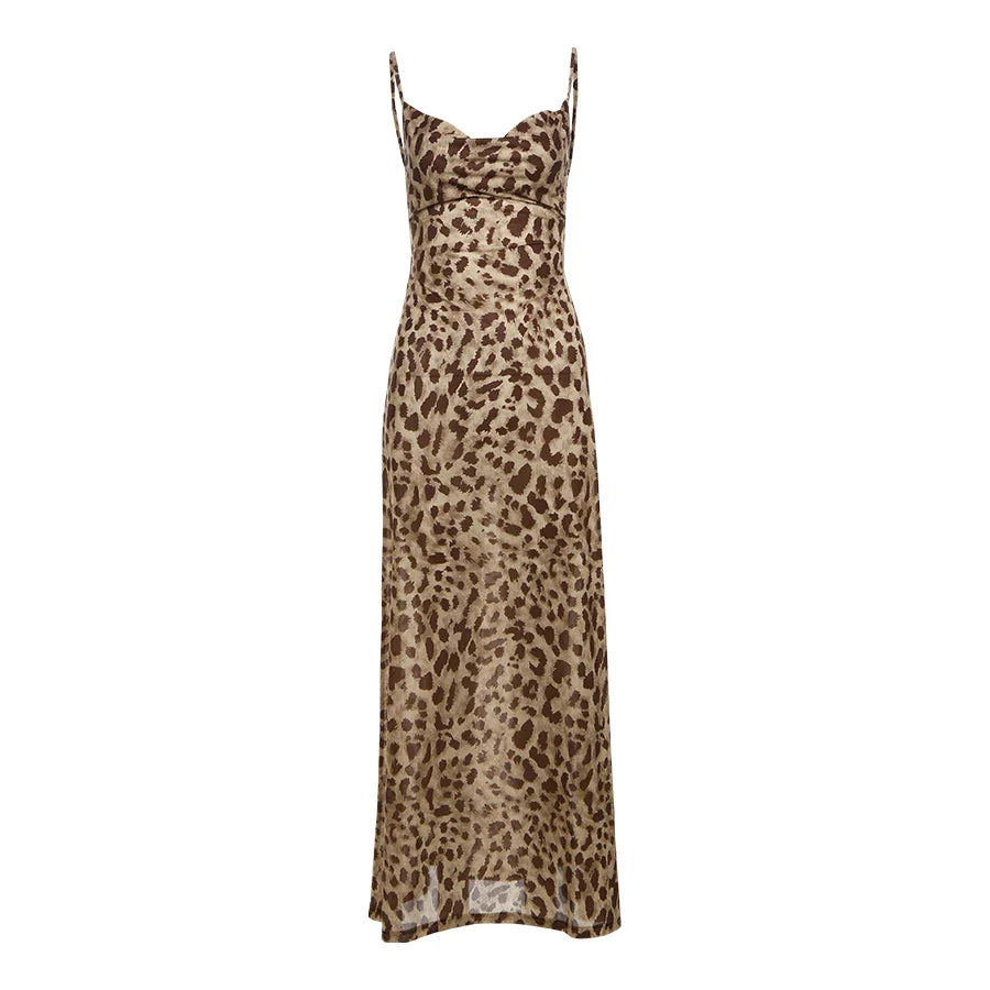Vestido Leopard Backless