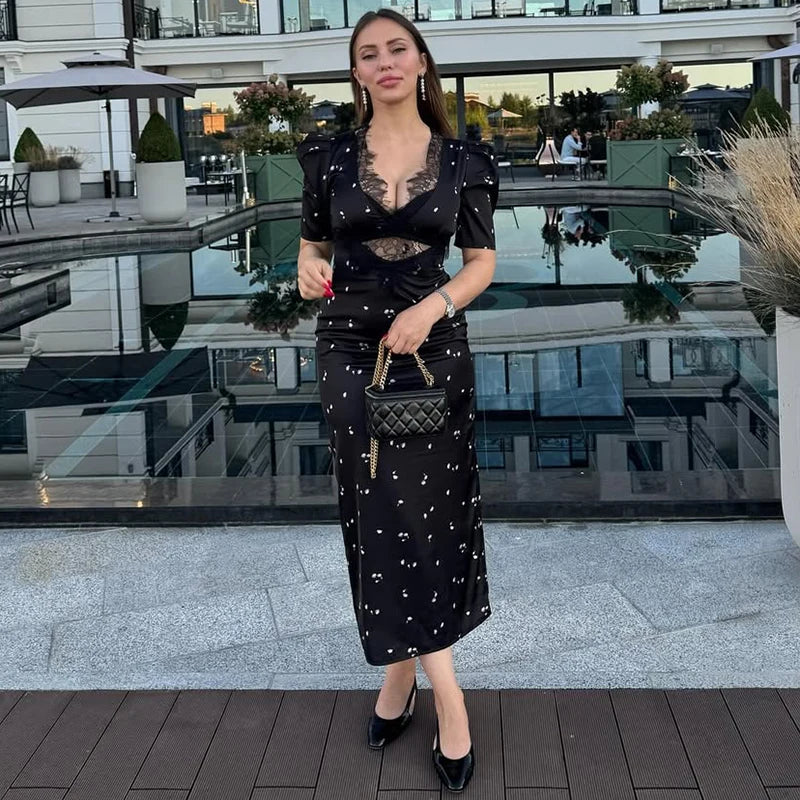 Vestido Hollow Lace