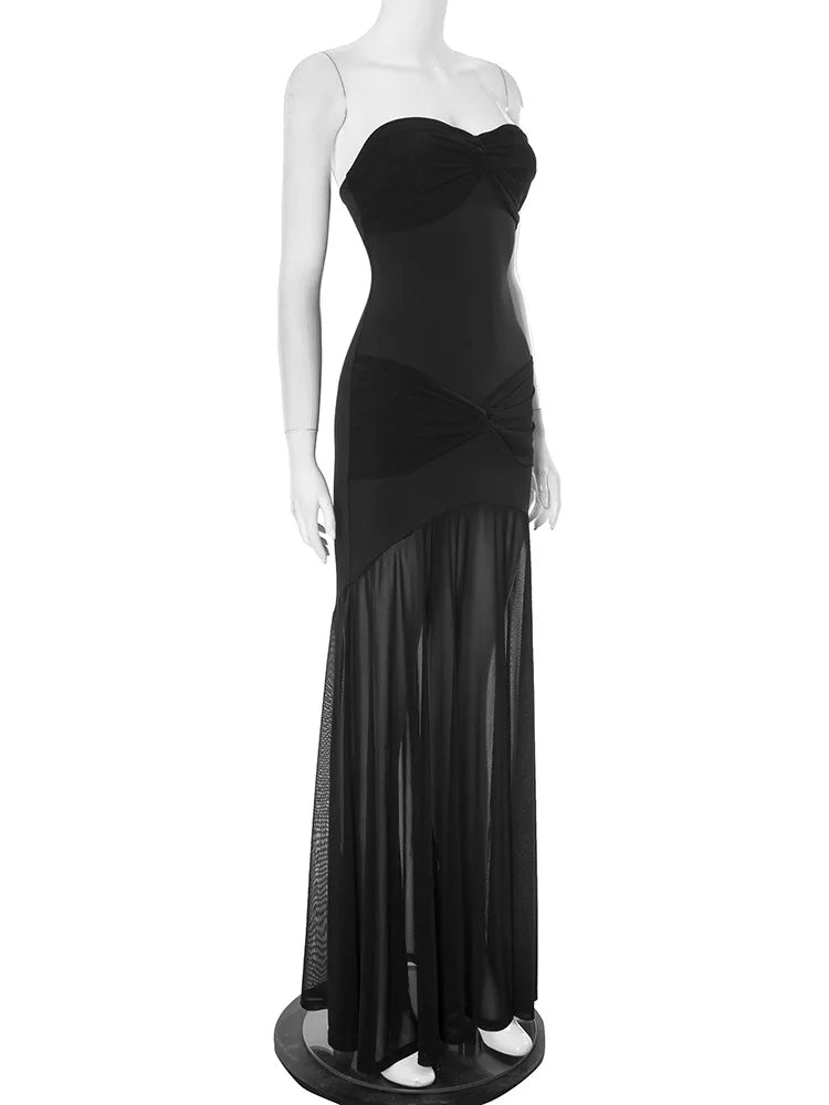 Strapless Ruched Maxi Dress