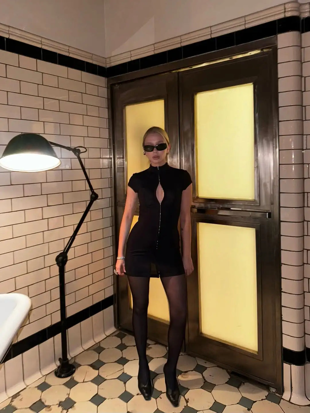 Black Hollow Mini Dress