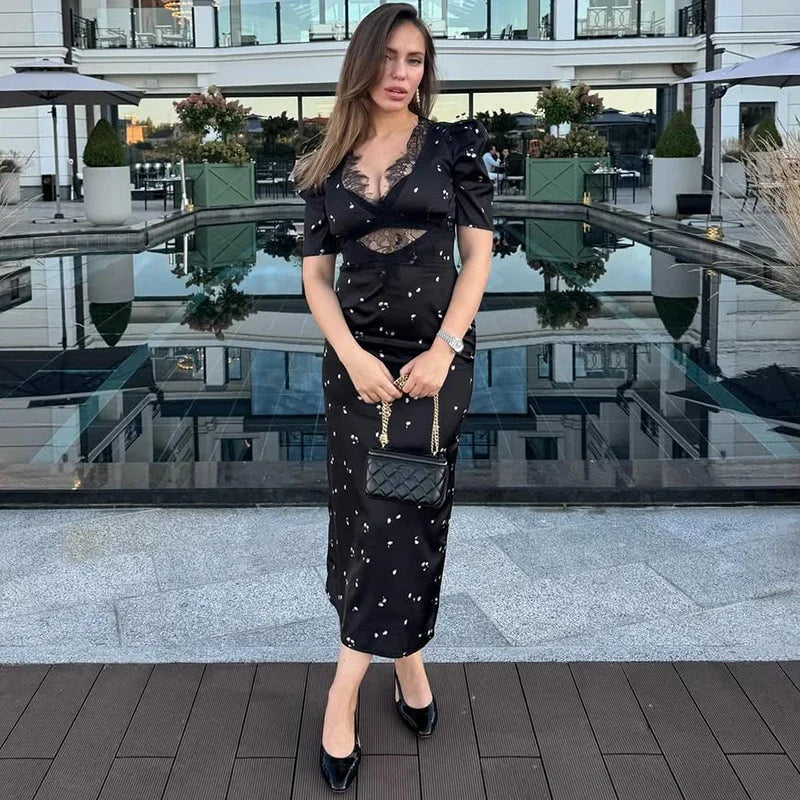 Vestido Hollow Lace