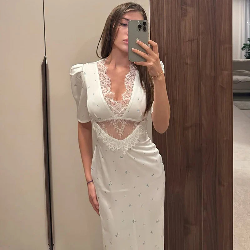 Vestido Hollow Lace