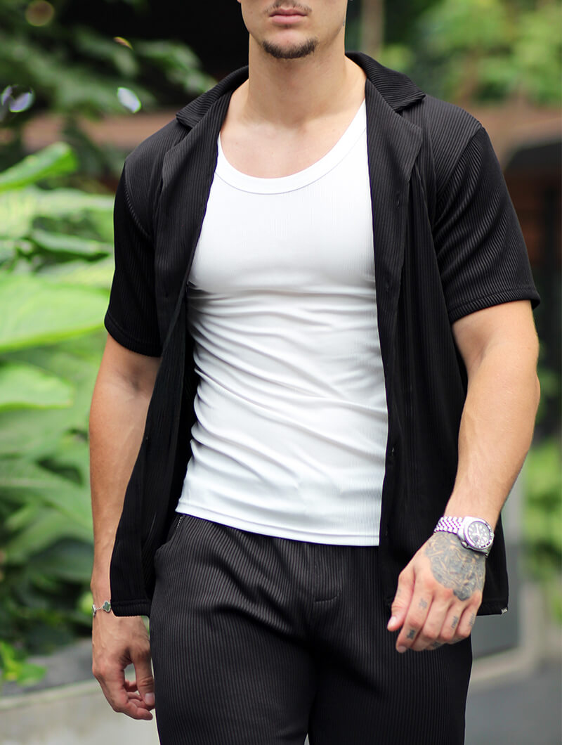 Polera Ribbed Negra