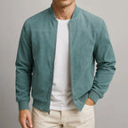 Chaqueta de cuero gamuzado premium para hombre