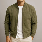 Chaqueta de cuero gamuzado premium para hombre