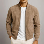 Chaqueta de cuero gamuzado premium para hombre