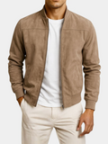 Chaqueta de cuero gamuzado premium para hombre