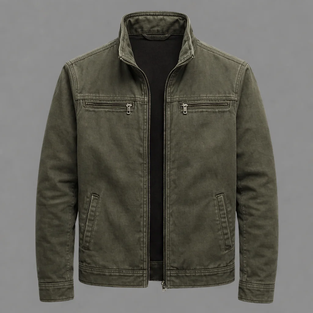 CARLOS™ | Chaqueta Vintage de Algodón con Cremallera